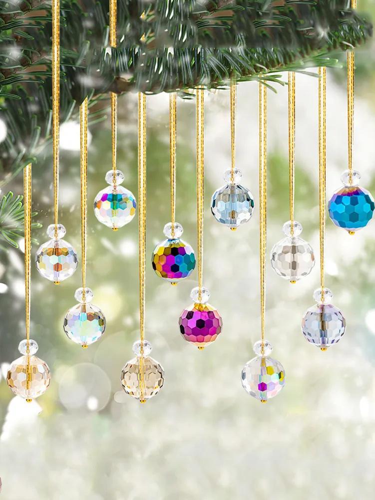22mm Electroplating Colorful Glass Ball Pendant Crystal DIY Christmas Decoration Christmas Tree Pendant
