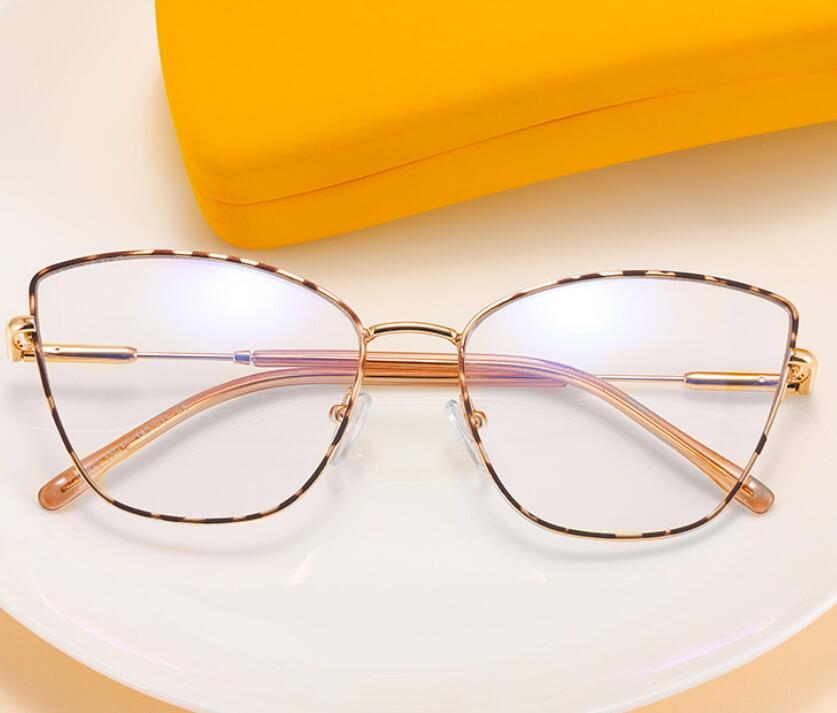 New Fashion Women Anti Light Blue Cat Eye Double Color Frame Glasses Trend Hight Quality Luxury Optical Computer Reading Glasses