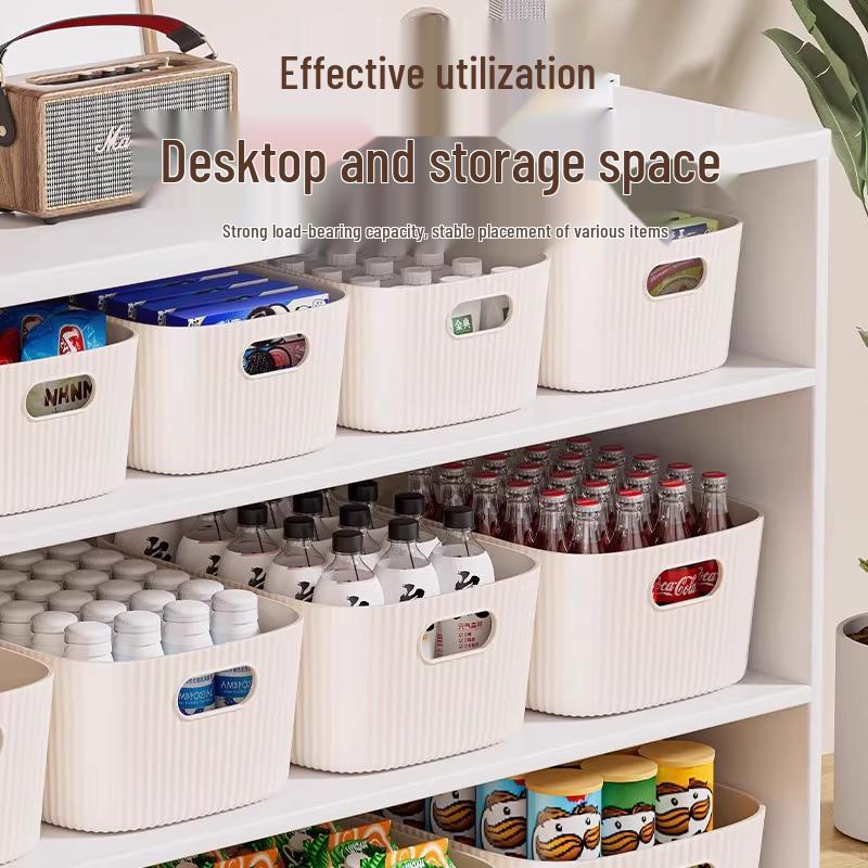 Household Plastic Rectangular Storage Box for Cosmetics, Snacks & Sundries