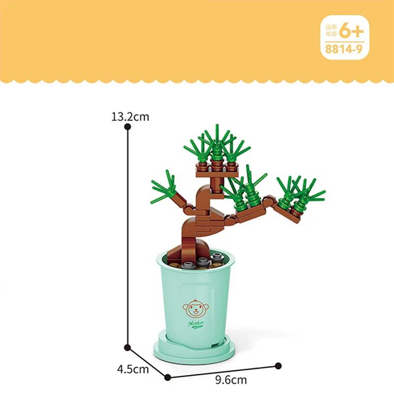 Hot Creative Small Building Block Flower Art Classic Brick Mini Potted Plant Gift For Girls Desk Decoration Simple Assembly Toys