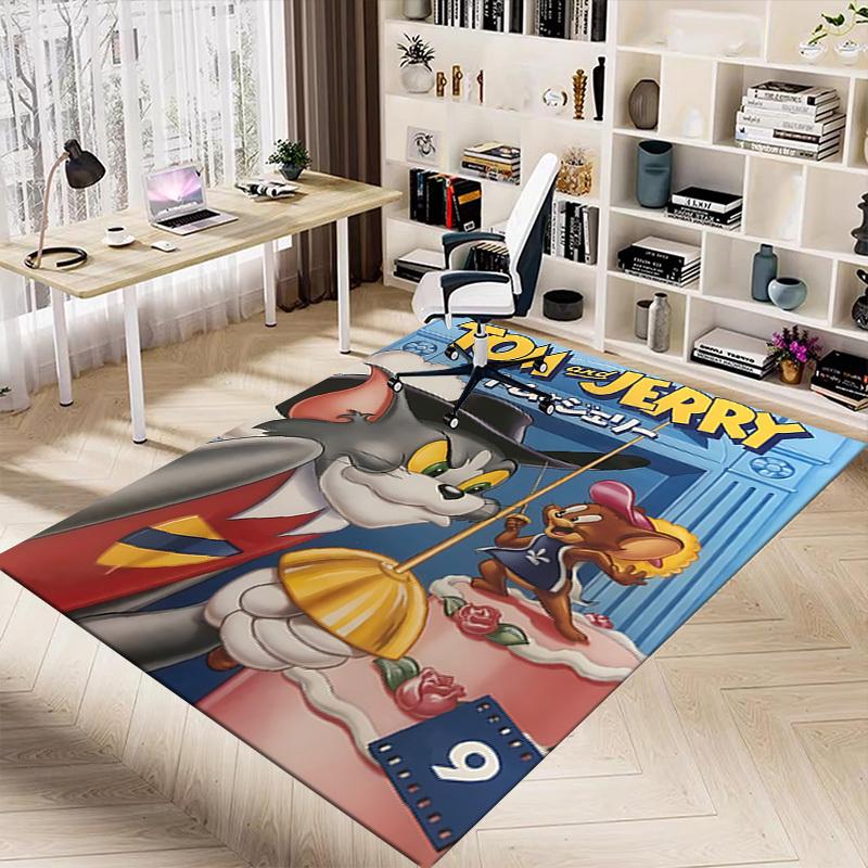 1pc Tom and Jerry Carpet, for Home & Office Decor, Desk Chair Carpet, Festive GiftL1351