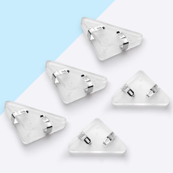 5Pcs Transparent Triangle Corner Clips Prevent Book Curling Multifunctional Document File Book Page Corner Clips Students Supplies
