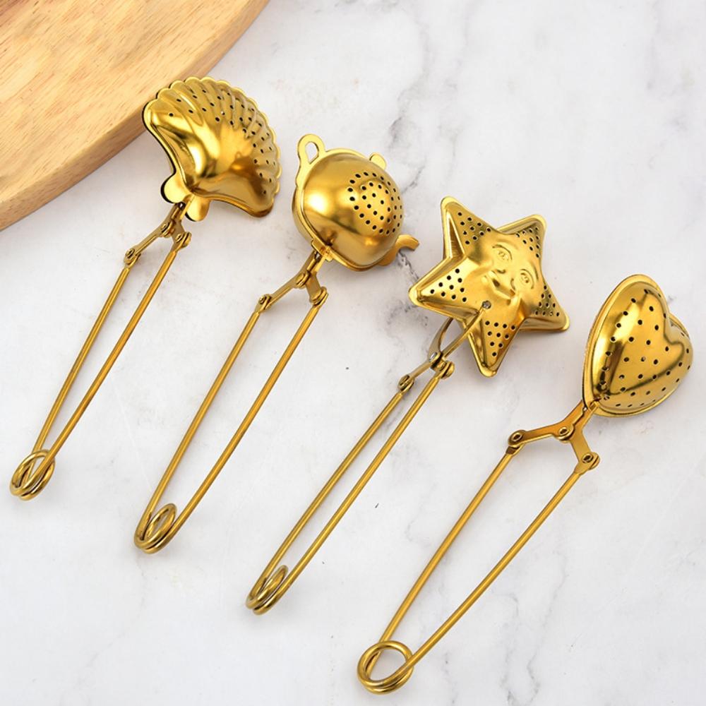 20pcs Stainless Steel Snap Ball Tea Strainers Long Handle Tea Infuser