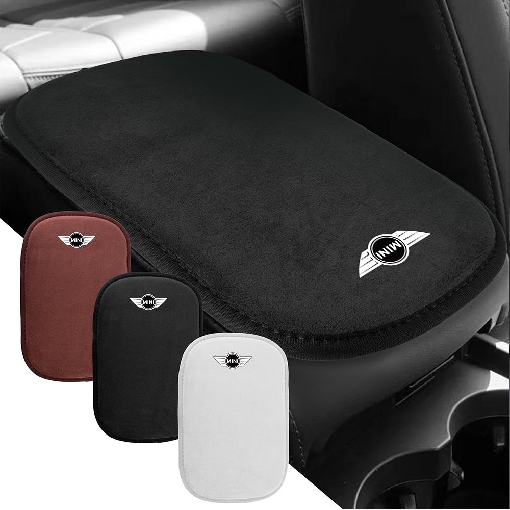 Suede Car Logo Center Console Armrest Cover Mat Non-slip Pad Decor For MINI Cooper JCW WORKS R55 R56 F55 F56 R57 R58 R59 R60 R50