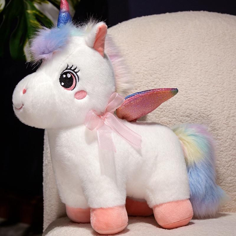 New Cartoon Rainbow Unicorn Plush Doll Cute Colorful Hair Unicorn Stuffed Animal Home Decoration Gift For Children