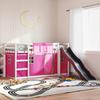 VidaXL Lit superposé avec toboggan et rideaux rose 90x200 cm, lit, cadre de lit, lit superposé bas, meuble de chambre à 3284112