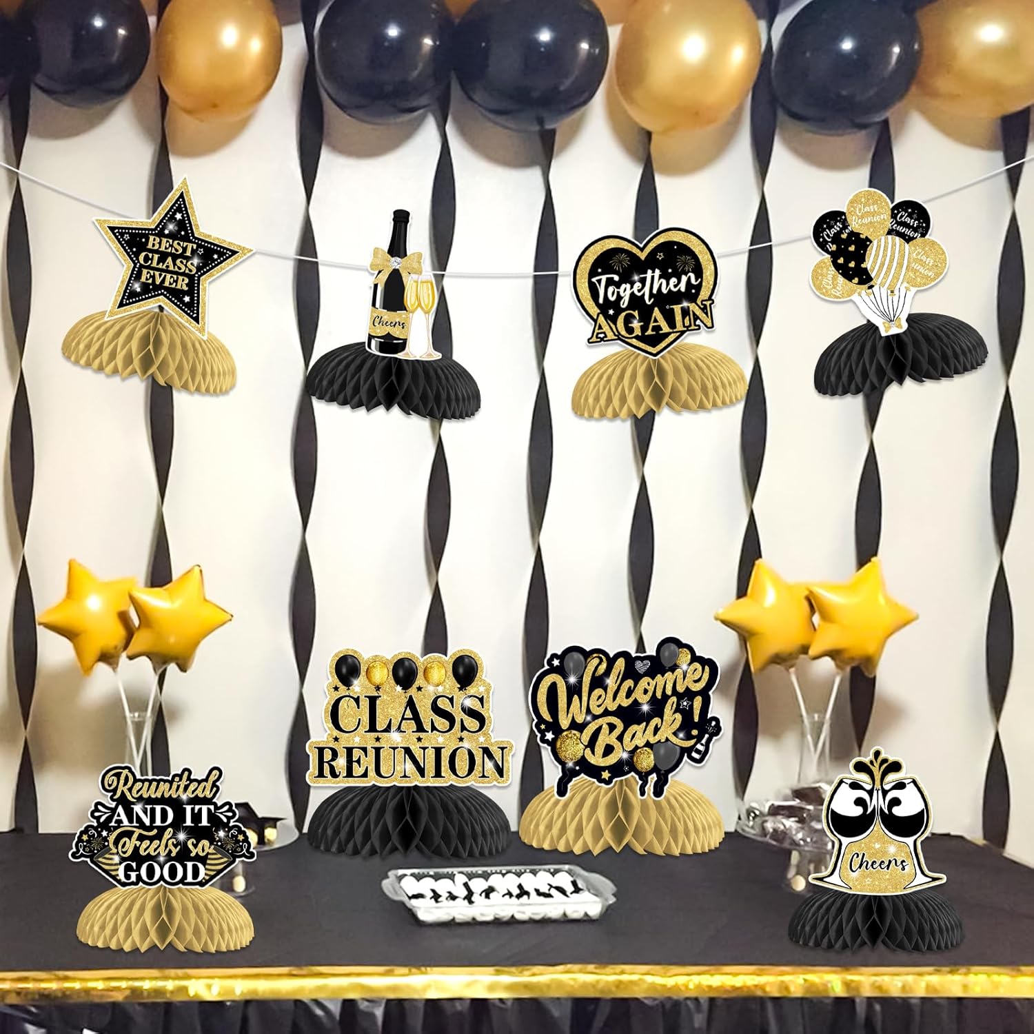 Class Reunion Table Decorations Class Reunion Table Honeycomb Centerpieces Class Reunion Decor Welcome Back School Reunion Party Best Class Ever 10