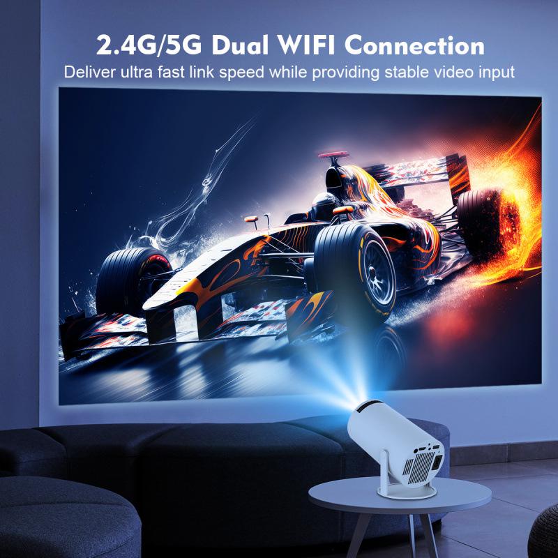 HY300 Pro 4K Smart Android Projector: Wireless Home Theater with Android 13 and Screen Mirroring