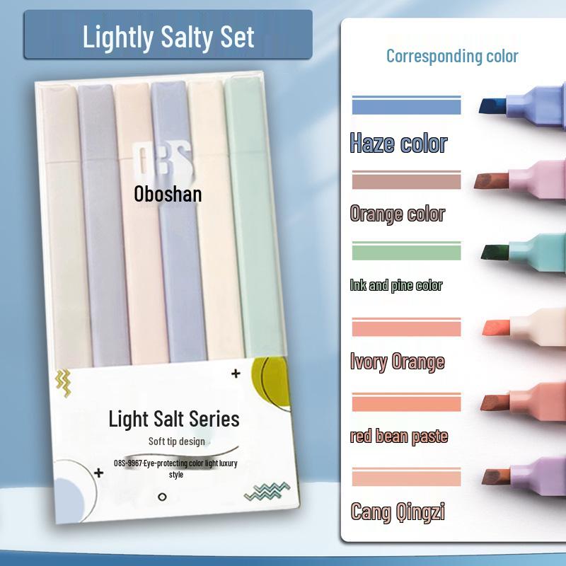 

Флуоресцентный хайлайтер Morandi с двумя наконечниками - Тонкий и толстый наконечники, Цвета макарон для студентов Double-ended (Chisel + Round Tip) 6 Pack