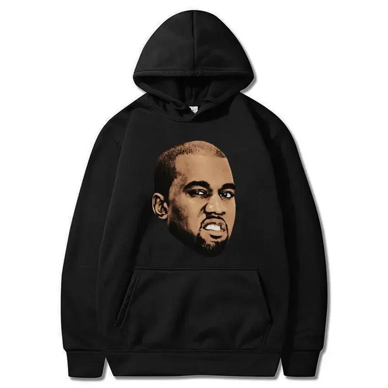Rapper Kanye West Vintage Style Hoodie Men Women Hip Hop Gothic Sportwear Casual Oversized Cool Warm Sweatshirt Male Streetwear