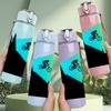 1PC Mountain Biker Scenery Art 750ml Color Plastic Sports Water Bottle Leakproof Flip Straw Lid Suitable for Sports Office Home Use