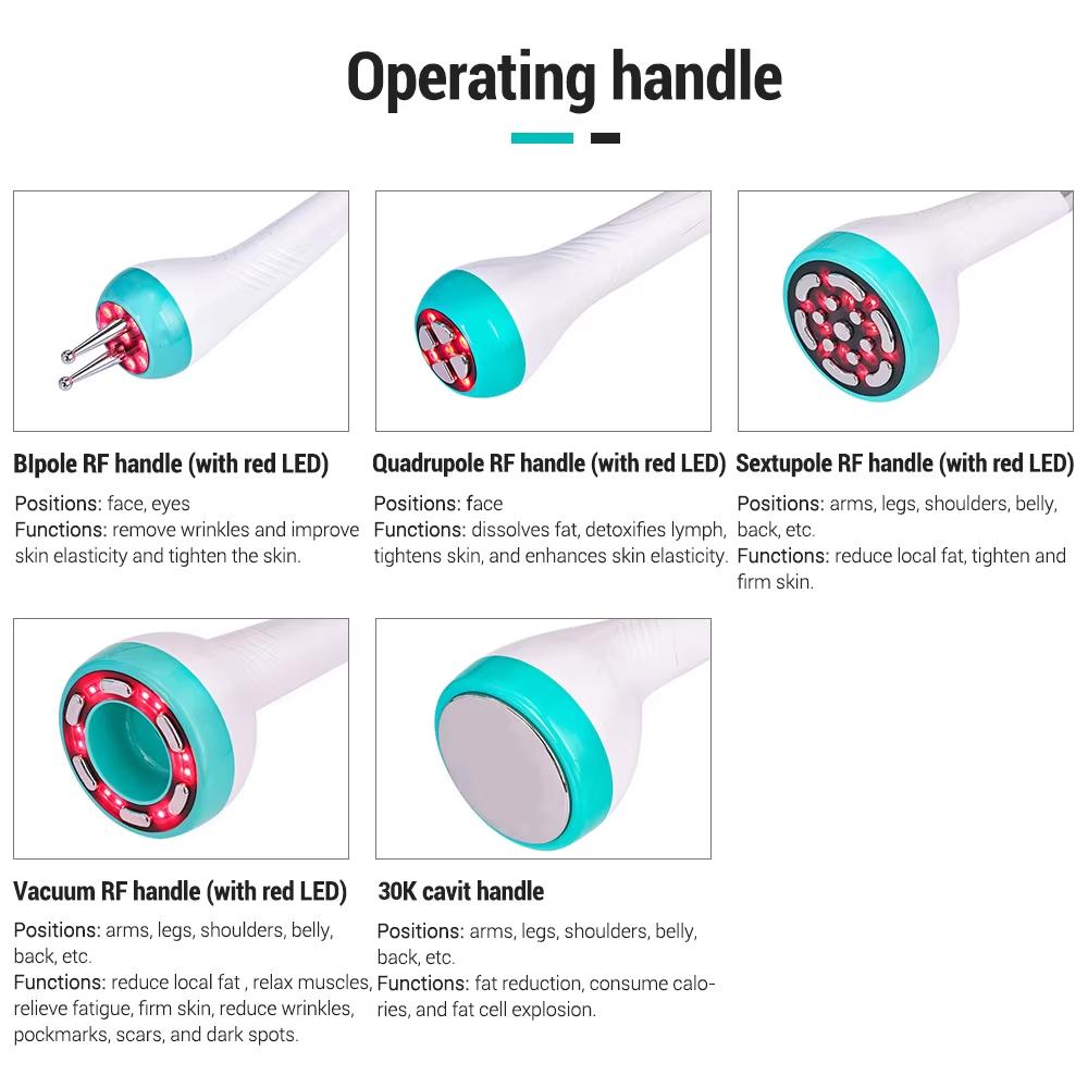 5 IN 1 40k/80k Ultrasonic Cavitation Machine RF Vacuum Body Shaping System Beauty Salon Professional Equipment