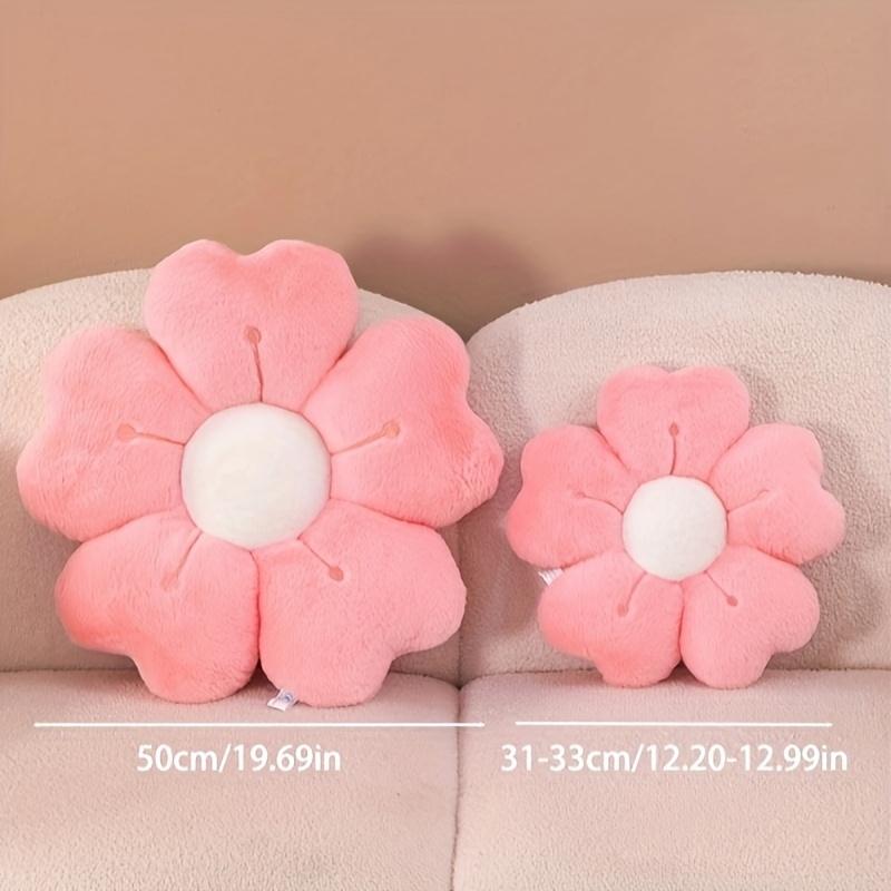 Cuscino Decorativo Morbido Peluche Fiore Margherita - Cuscino Decorativo Accogliente per Letto e Divano, Bianco/Rosa, Adorabile Design Floreale