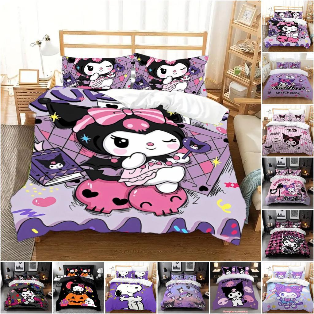 Halloween Kulomie 3D Digitaldruck Cartoon Quilt Set Dreiteiliges Set