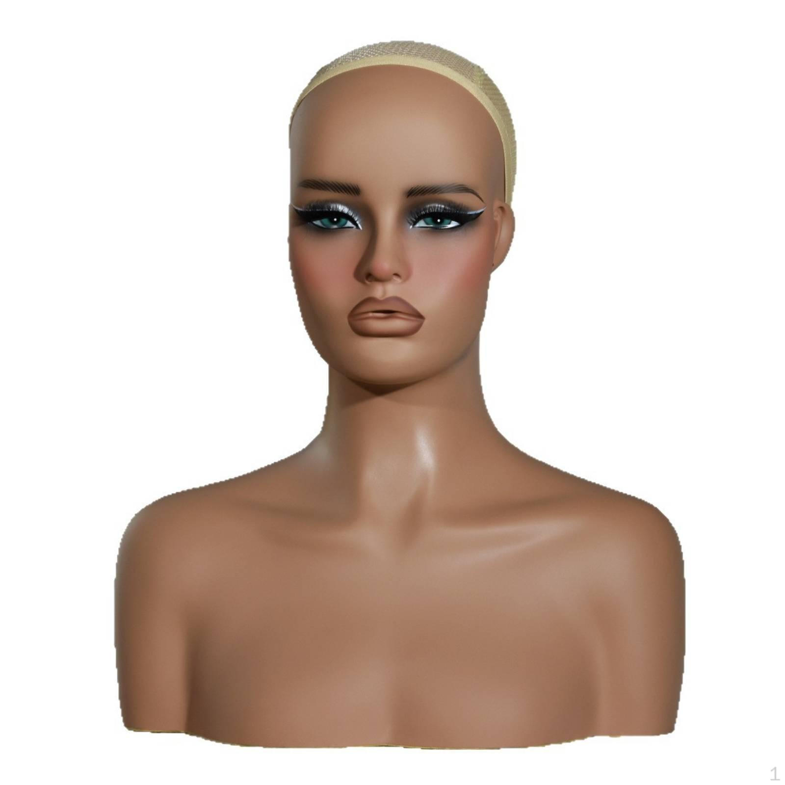 Mannequin Head Bust Realistic with Hair Authentic for Jewelers, Salons, Shop