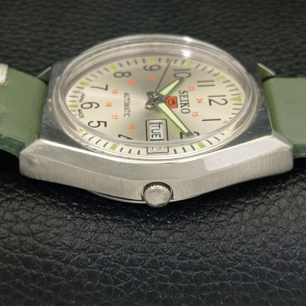 SEIKO 5 AUTOMATIC JAPAN MENS 6309A VINTAGE SILVER COLOR DIAL WATCH a701228-5 R206a-a701228