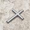Raised Crosses Car Emblem Metal Decoration Weather Resistant Adhesive Sticker Decal for Vehicles Tailgate