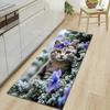 1Pcs Cute Cat Pattern Floor Mat Modern Kitchen Polyester Rug Non-Slip Colorful Indoor Carpet, For Home Bathroom Bedroom Living Room Decor