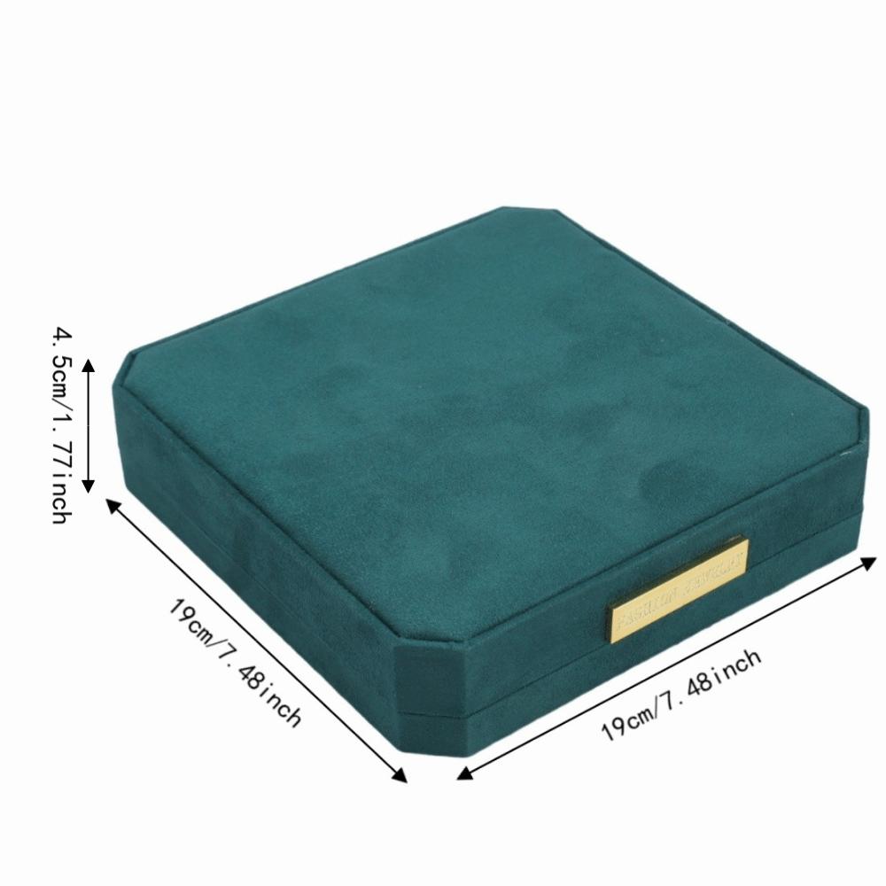 Large Capacity Jewelry Set Box Suede Like Material Multifunction Jewelry Storage Box With Lid Square Shape Jewelry Display Box