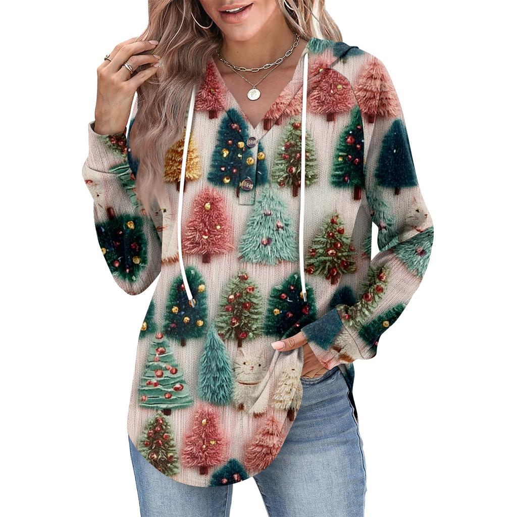 Women's Fashion Women's Lightweight Long Sleeve Pullover With Pockets Preppy Graphic Hoodie