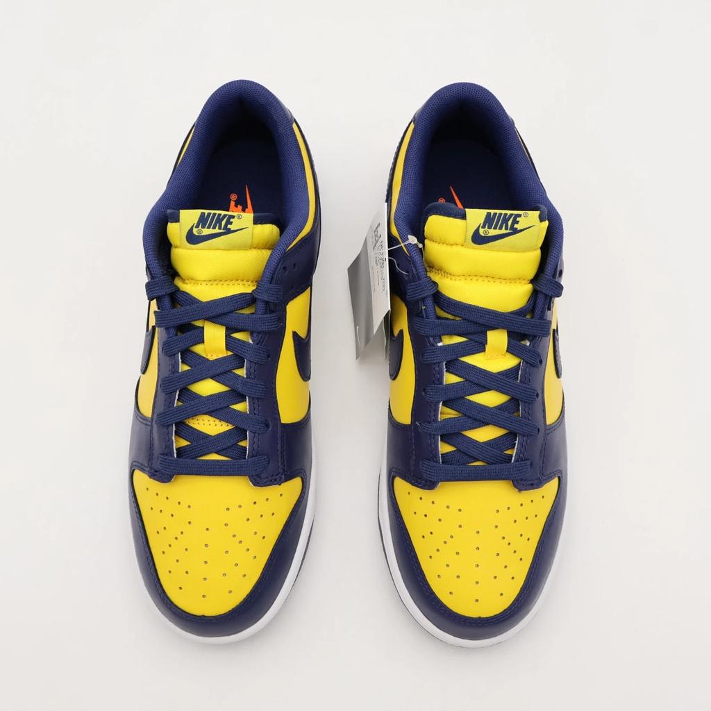 DD1391-700 Nike Dunk Low Michigan Varsity Maze Midnight Navy White (Men's)