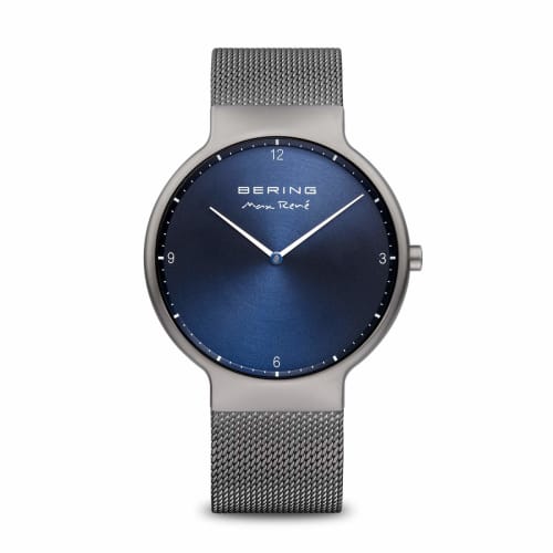 Bering 15540-077 Men's Analog Quartz Max Lune Collection Watch with Stainless Steel Strap and Sapphire Crystal, Gray, Max Lune