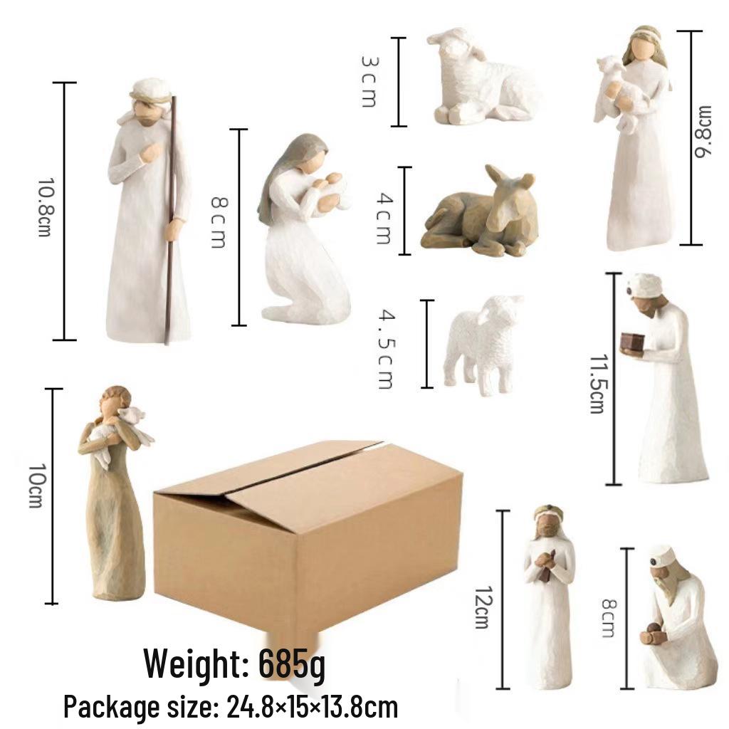 Weihnachtsserie Desktop Harz Krippe Ornament