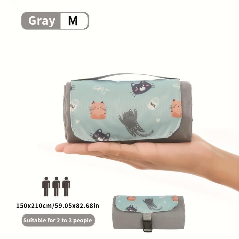 

1PACK portable pocket outdoor mat, made of nylon material, suitable for picnics, beaches, and leisure time M серый