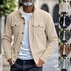 Cord Herrenjacke Einfach und Vielseitig Mehrere Taschen Stehkragen Langärmelige Jacke