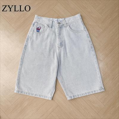 ZYLLO Y2K Jeans for Men Streetwear Baggy Jeans Embroidery Denim Leisure Denim Pants Women Jeans