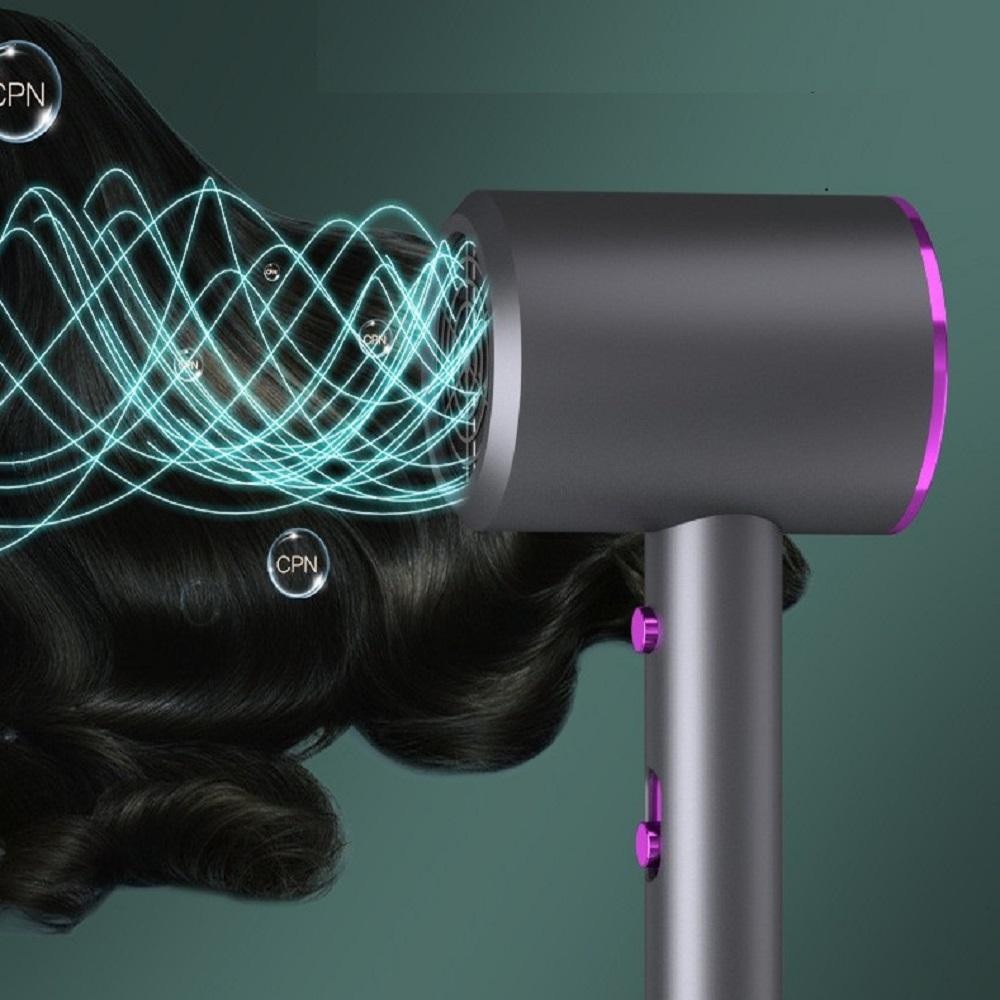 Hair Dryer Negative Ionic Blow Dryer Fast Drying High Speed Low Noise Hairdryer for Home Travel Gray