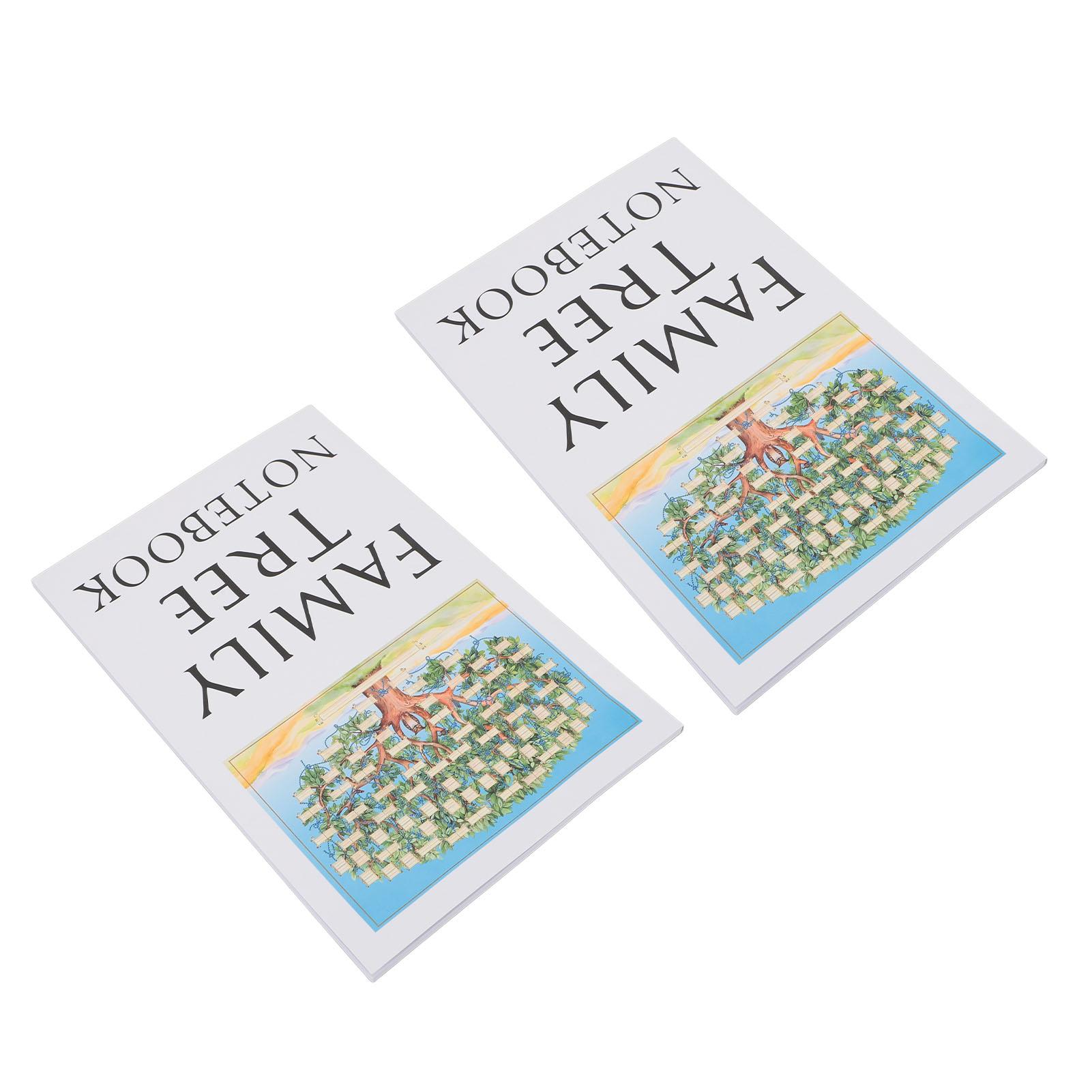 

2pcs Family Tree Notebook for Further Family Research Record Book Student Lined Notebook Office Stationery
