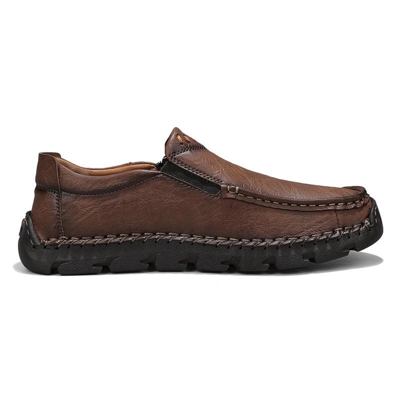 Men's Low-top Casual Leather Shoes Wear Resistant Non Slip Sneakers Comfortable Walking Footwear for Daily Work Outdoor Travel