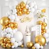 109pcs Wedding Balloons Garland White Gold Balloon Arch Kit Wedding Anniversary Bridal Shower Birthday Party Decoration Globos