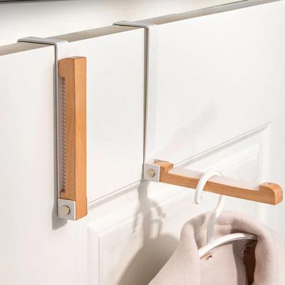1 PIÈCE Crochets de Porte de Voyage Portables, Porte-Manteau Organisateur en Bois pour Manteaux Chapeaux Peignoirs, Cintre Pliable pour Buanderie Salle de Bain