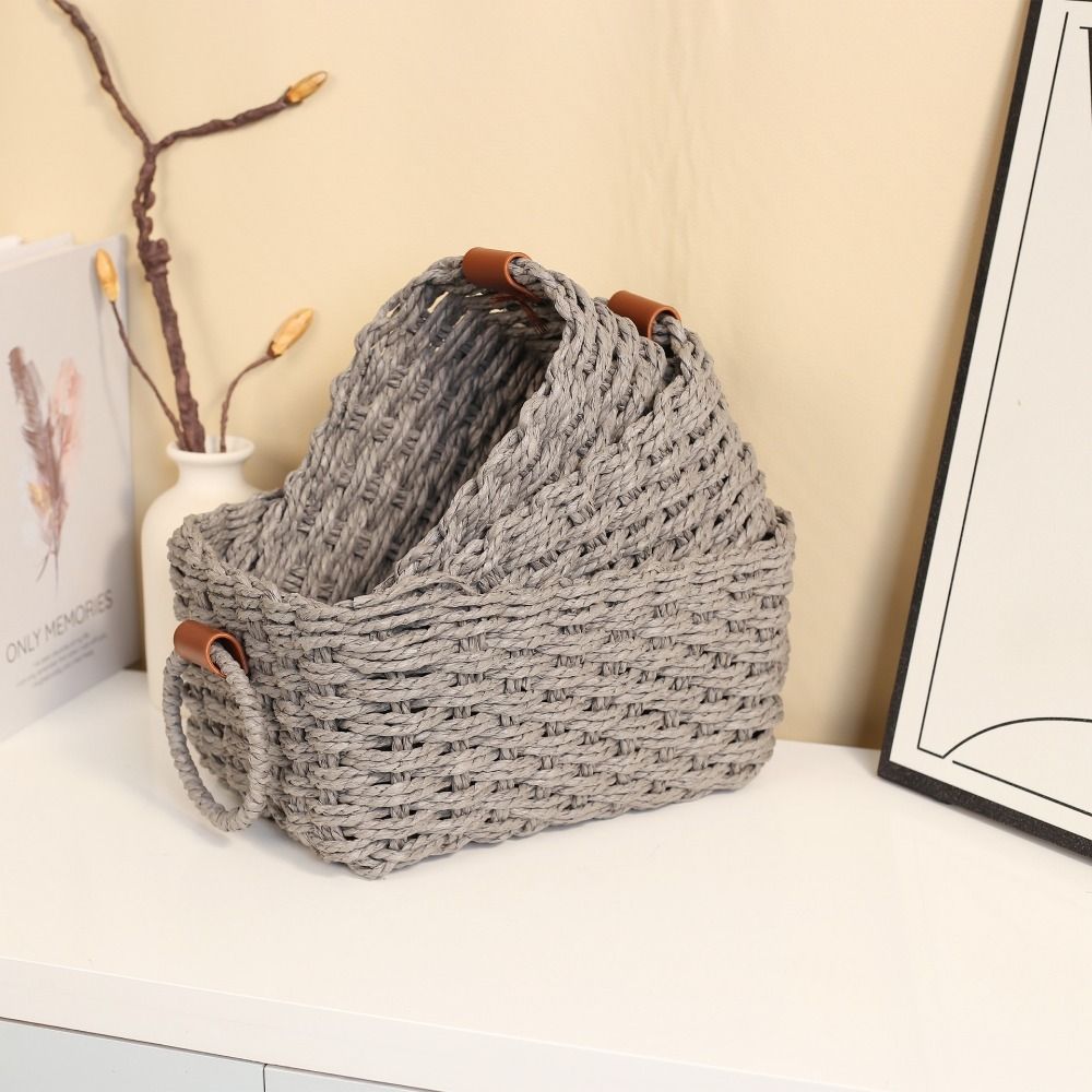 3PCS Simple Woven Storage Basket Eco-friendly Cosmetics Storage Basket  Vanity