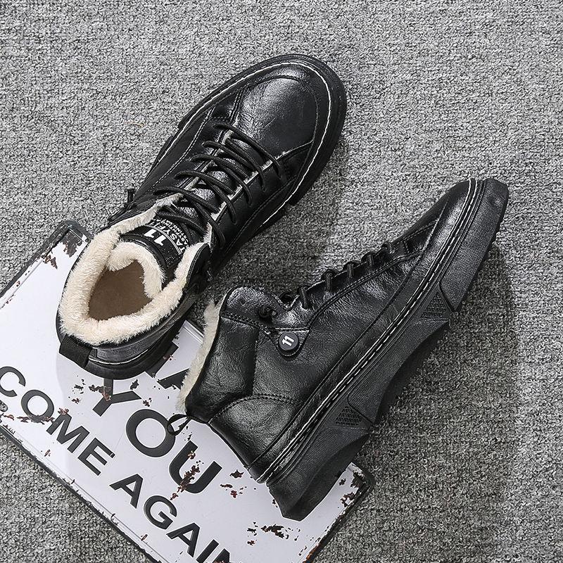 

Зимние ботинки, мужские высокие ботинки, повседневная обувь, мужская рабочая одежда, чисто черные ботинки, мужские ботинки в британском стиле, модная обувь 39 чёрный