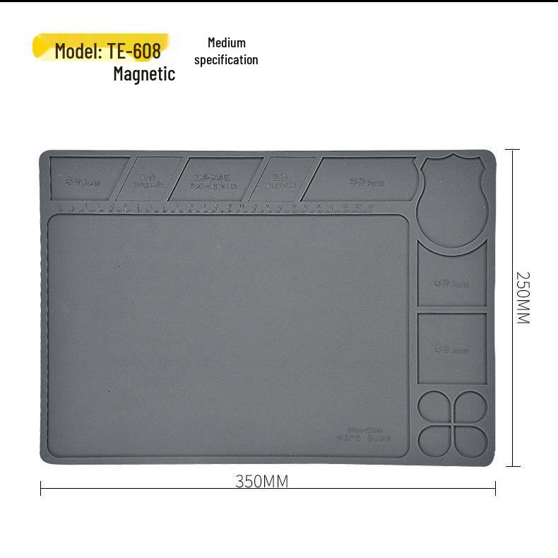 Heat-Resistant Silicone Repair Pad with Magnetic Screw Slots for Phone and Motherboard Repairs