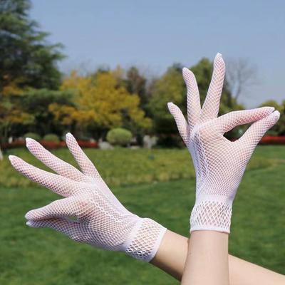 1 Pair  Sale Fishnet Mesh Glove  Women Lady Girl Glove Protection Lace Elegant Lady Style Gloves Black And White