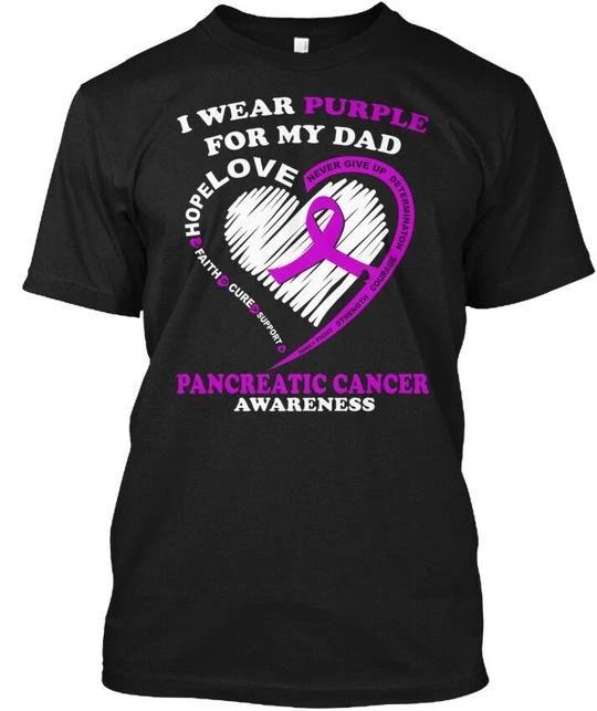 Pancreatic Cancer I Wear Purple For My Dad Awareness TTshirt Made In USA S-5XL 2XL
