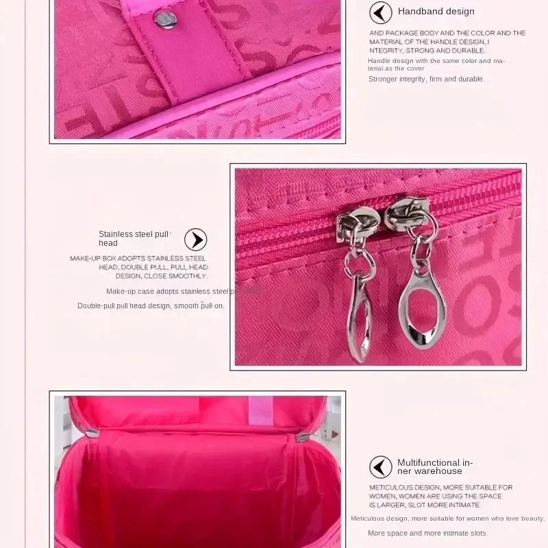 Women's Makeup Bag Large Capacity Cosmetics Storage Bag Foldable Toilet Wash Bags Travel Essentials Handheld Cosmetic Bag