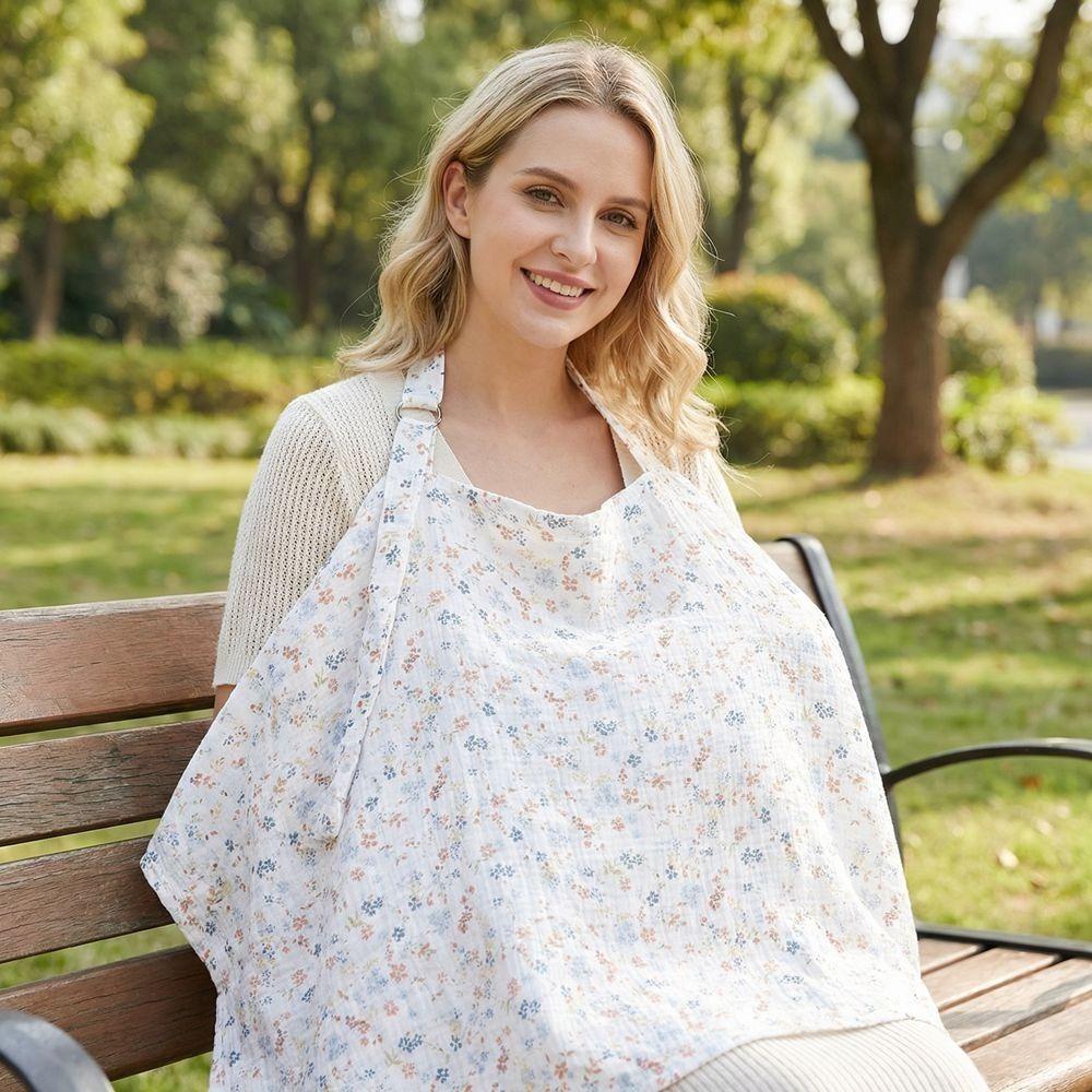 Cotton Breastfeeding Nursing Cover Breathable Baby Stroller Blanket  Mother Outing