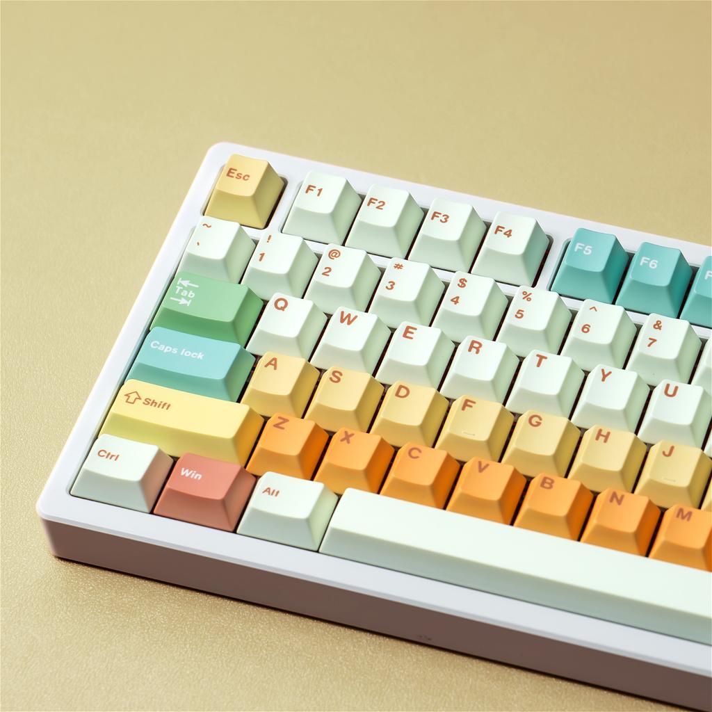 Cherry Keycap PBT Macaron Color Russian French Korean Japanese Keyboard Keychain Compatible with MX Switch Mechanical Keyboard