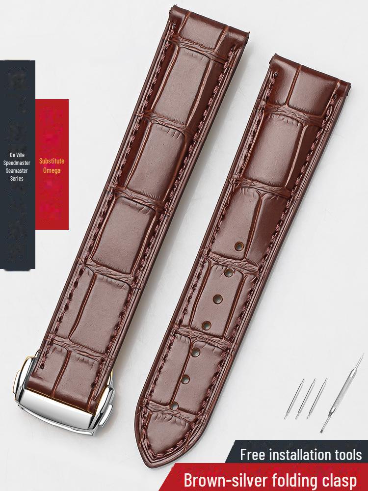 Omega Seamaster Genuine Leather & Bamboo Butterfly Strap - Men's & Women's Cowhide 20mm.