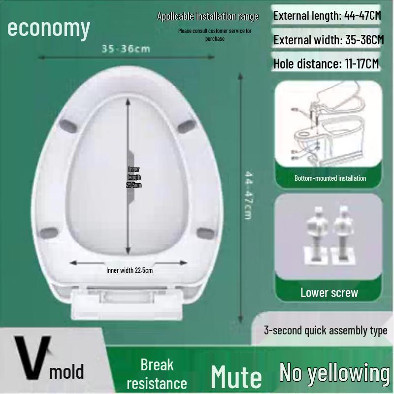 

FEEGOO Universal V-Shape Soft-Close Toilet Seat Cover