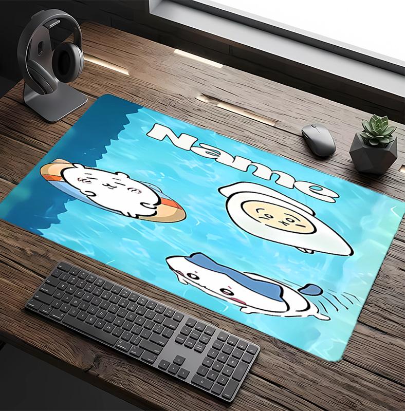 Customizable Name Chiikawa Pattern Gaming Mouse Pad-Non Slip Rubber Base,Perfect Gamers,Esports,Ideal Gift Gaming Enthusiasts