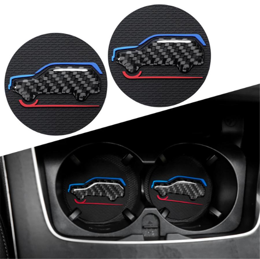 New 2Pcs High Quality Non-slip Elastic Durable Real Carbon Fiber Car Auto Water