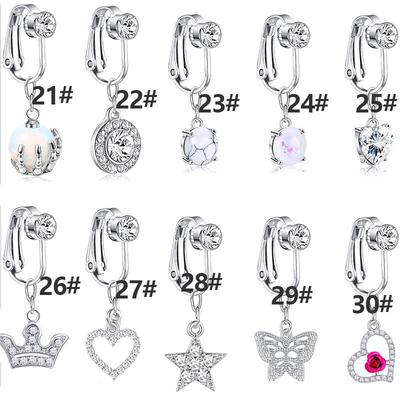 Zircon Heart Butterfly No-Piercing Fake Navel Ring