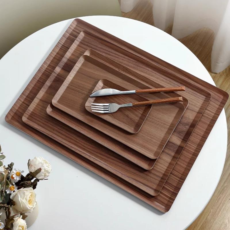 Black Walnut Tray Rectangular Solid Wood Cake Bread Tray Afternoon Tea Coffee Snacks Storage Tray Kitchen Accessories