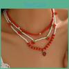 Handmade Fruit Pendant Necklace With Multiple Layers And Alloy Charms For Women Casual Wear